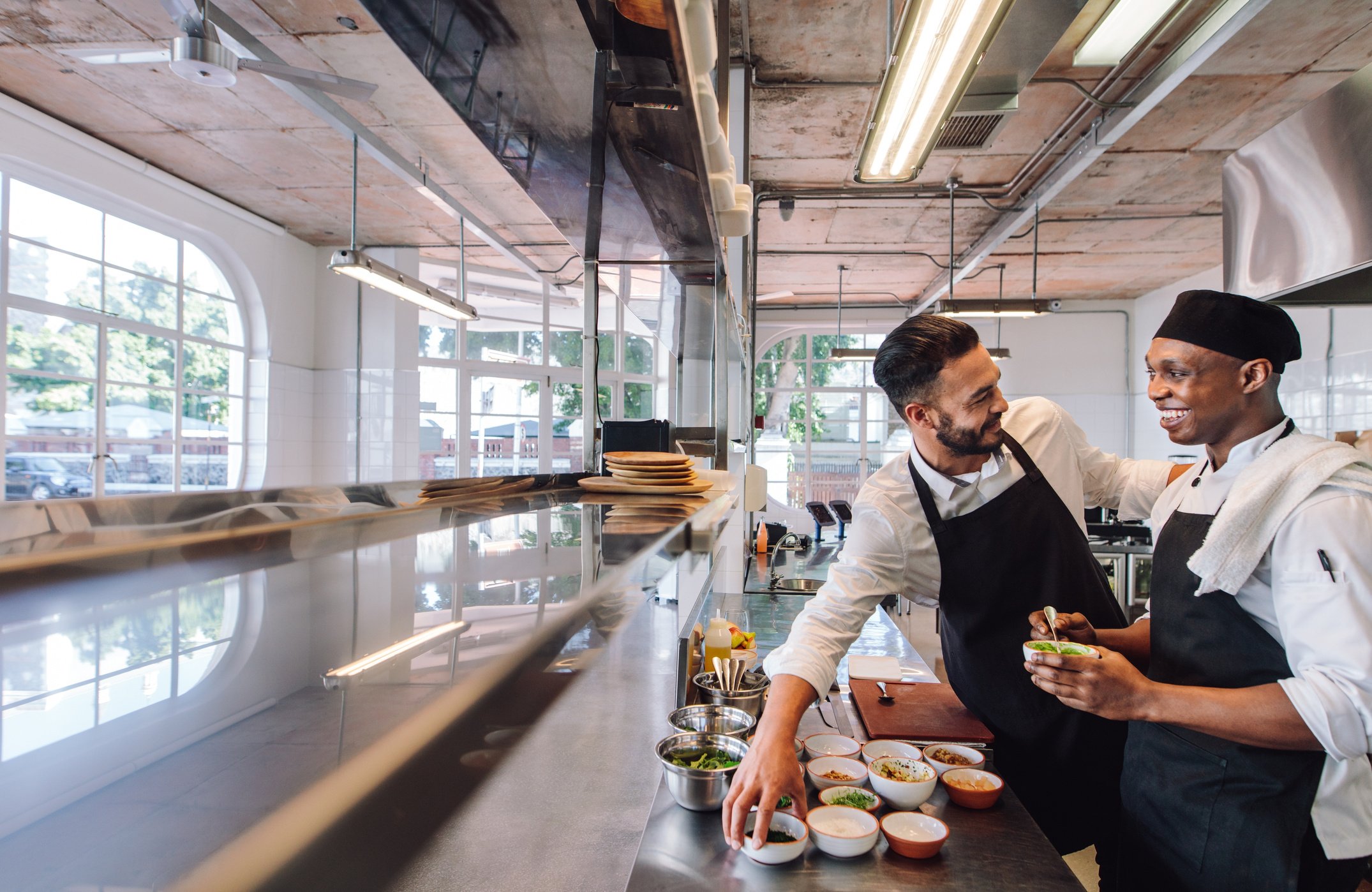 Professional Chefs Working in Restaurant Kitchen