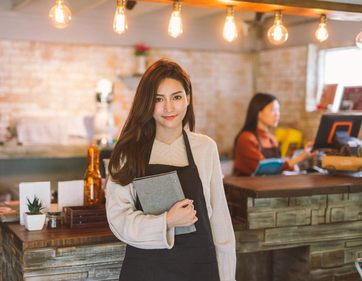 Portrait of Asian girl waitress